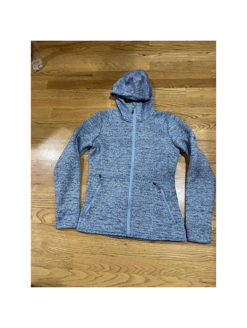 MAMMUT Kachemack Women's Fleece Hoodie Jacket Light Blue Knitted S Small